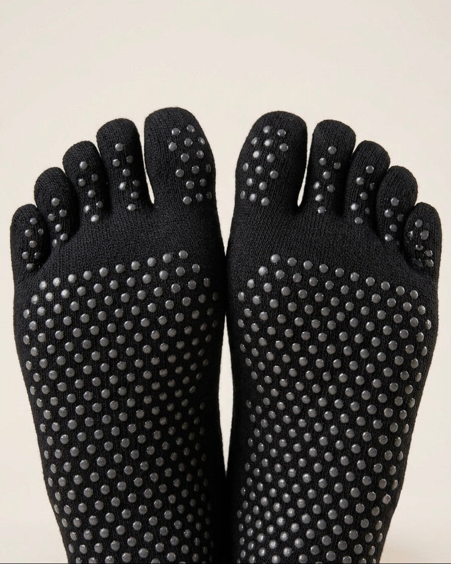 條紋五指止滑襪 AK Stripe Grip Toe Socks - Black