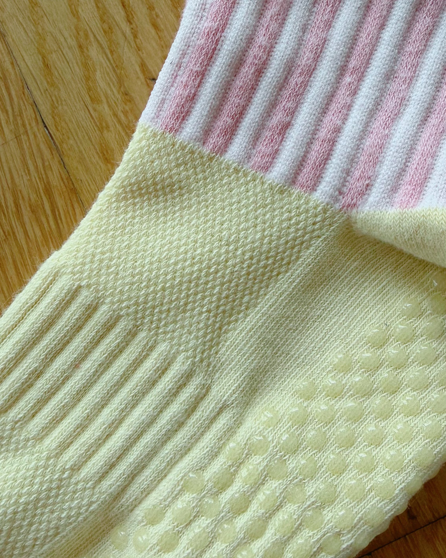 Striped Grip Toe Socks | Yellow